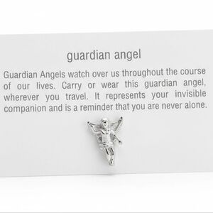 NWT Tales From The Earth Silver Guardian Angel Charm Pin In Pillow Pack!